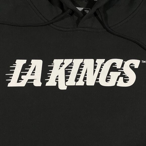 Los Angeles LA Kings Wordmark Logo New Era Hoodie Womens 2XL Black NHL Hockey - Picture 4 of 16
